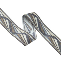 Текстильный бордюр EQ4018-1 Mirtex микс серо-голубой/бежевый "Montley" Коллекция №3, ширина 3,5 см