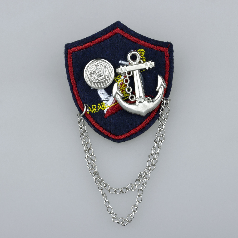 Аппликация на булавке A095-1 (НФ) темно-синий