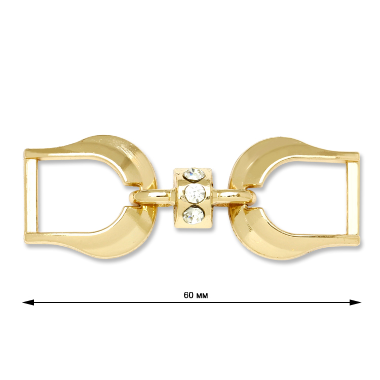 Пряжка металлическая со стразами