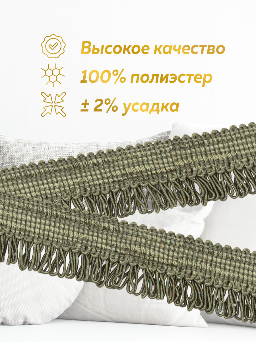 Кант с ресничками шторный "Букле" ER01-81-GRASS MirTex зеленый (3 см)