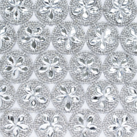 Стразы мелкие на листе "Цветок" 24х40см клеевые 2x - 02 crystal