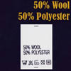Ярлык на одежду - состав ткани 50% Wool 50% Polyester (500)