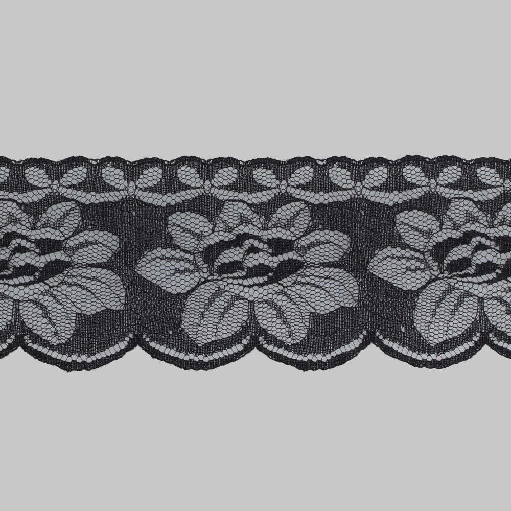 Кружево капроновое 613 черный, 6.5 см