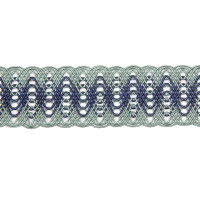 Текстильный бордюр плетеный VR01-Y9 Mirtex пыльно-бирюзовый/синий "Abstract Wave" (4,5 см)