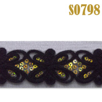 Тесьма с пряжей S0798 Black