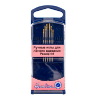 Иглы ручные для лёгкого вдевания в пластиковом контейнере № 4-8 Hemline, 6 шт 216G.48 (5 блистер)