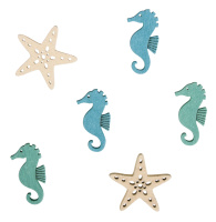 Набор декоративных элементов "морские звезды и коньки " Rayher 46042000 (1 блистер х 15 шт)