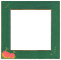 Рамка деревянная "тыквы" цвет зеленый матовый с ручной росписью Mill hill GBFRFA5