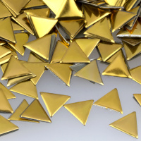 Стразы-металл россыпь 9*9 mm треугольник золото (1400 шт)