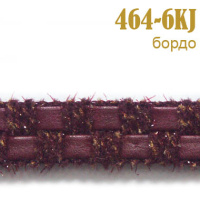Тесьма вязаная с кожзамом 464-6KJ бордо