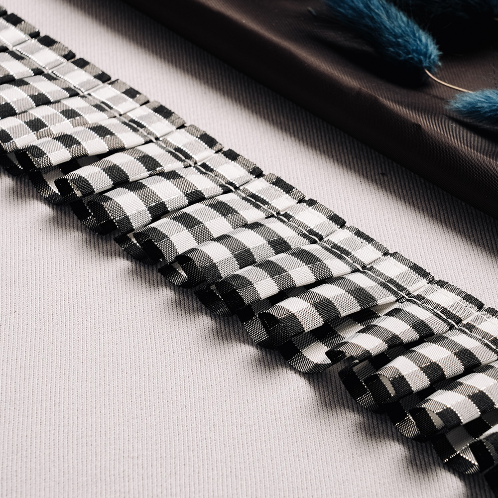 Тесьма-оборка 014-HB черный/белый