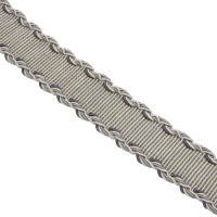 Бордюр из репса XB-2216-2 серый с декоративным краем Коллекция №5 (ширина 3,8 см)