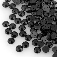 Стразы пришивные пластиковые Круг 6,5 мм 1# черные