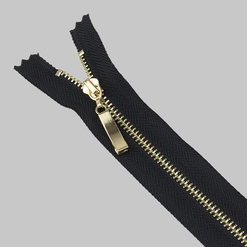 Молния металлическая разъемная 1-замок (пуллер прямой) 60 см Т3 никель/черный