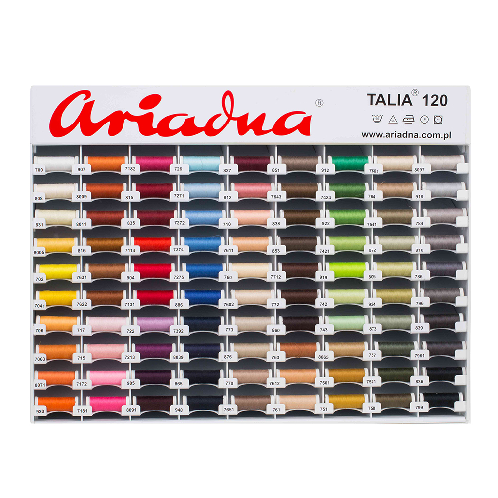 Стенд с нитками Ariadna TALIA 120 (90 ячеек по 10 шт x 200 м, 90 цветов)