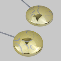 Магнит для штор Круг 45 мм на тросе №2з3 золото глянец/хром матовый "Абстракция"