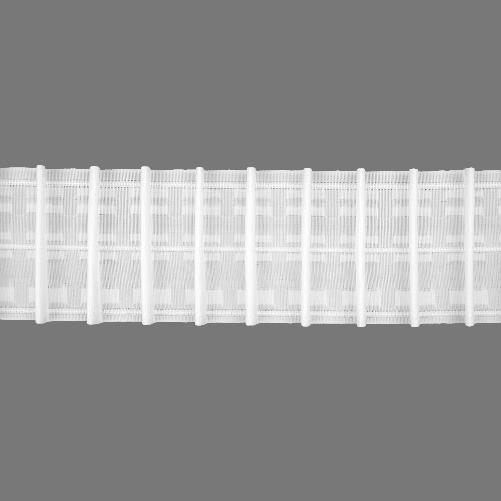 Шторная лента многокарманка 3951P (1:2) Oz-is Premium тканая 8 см/50 м (5 карманов, корд-3 лески)