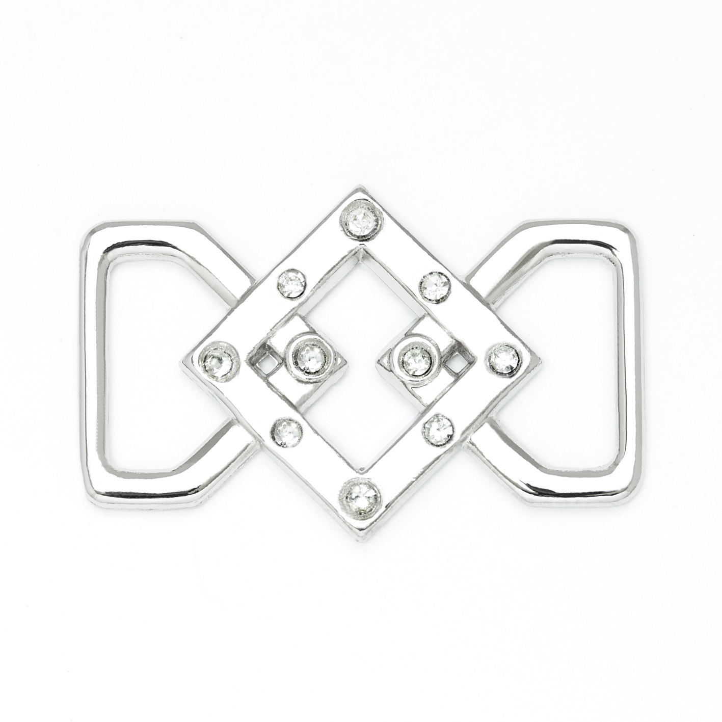 Пряжка металлическая со стразами