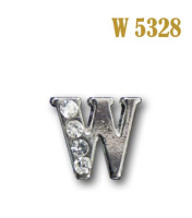Буква объемная со стразами металлическая W 5328