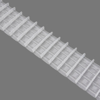 Шторная лента многокарманная 751111Т(1:2) MirTenda Premium прозрачная 7,5 см (4 кармана, корд-4 лески)