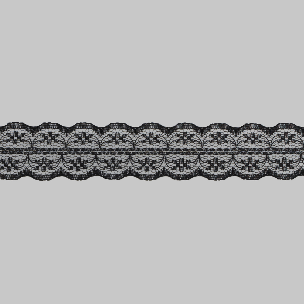 Кружево капроновое 135-2 черный, 2.5 см