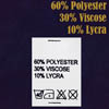 Ярлык на одежду - состав ткани 60% Polyest. 30%Visc. 10%Lycra (500)