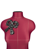 Мысик "Бант" с пайетками 2089 черный/молочный