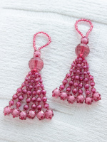 Кисти для штор из бисера и стекляруса FS5003-A red/малиновый