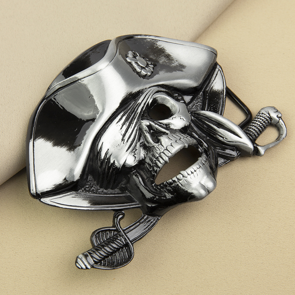 Пряжка Череп 4578Y никель/черный