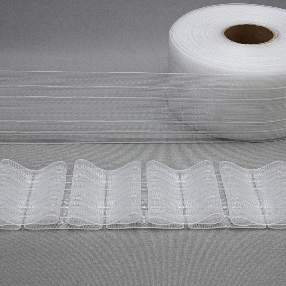Шторная лента многокарманная 4485MP/Soft (1:3) Oz-is Premium прозрачная 8 см/50 м, Бантовая складка