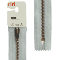 Молния металл неразъёмная Riri, at(состаренная бронза), 4 мм, 18 см, цвет тесьмы 2118, светло-серый 2513103