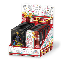 Набор дорожный в кошельке с новогодними принтами Hemline, 14 шт в картонном цветном дисплее N4375