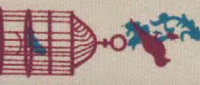 Лента хлопковая на картонной мини-катушке "клетка для птиц" Hemline VR15.057X (5 м)