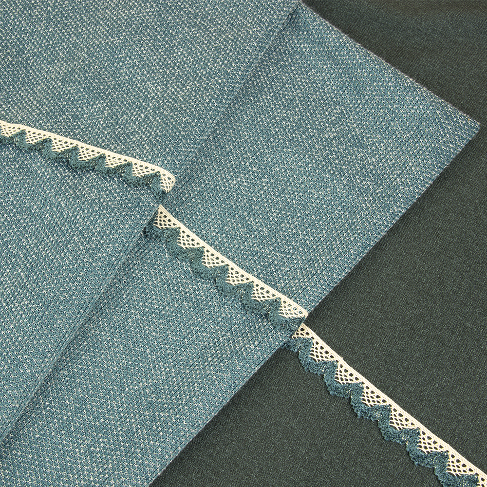 Кружево вязаное цветное GY1308C-6 морская волна, 2.1 см