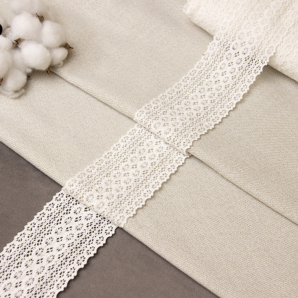 Кружево вязаное 5408 белый 80%ХЛ, 20%ПЭ (шир. 73 мм)