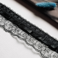 Тесьма-оборка 217HT-B черный/серый