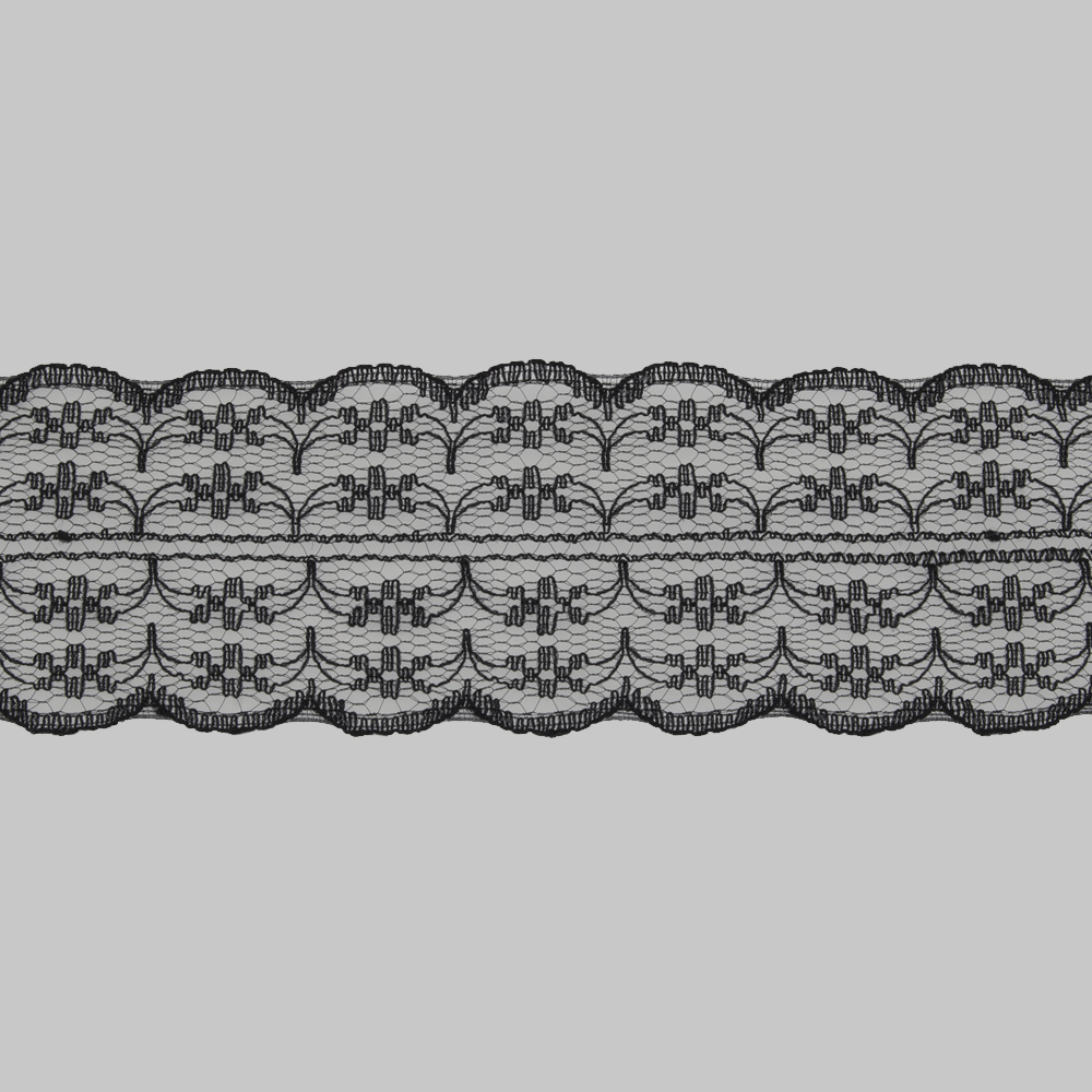 Кружево капроновое 270-2A черный, 4 см