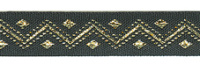 Лента PEGA с орнаментом зиг-заг золотистый люрекс, 11 мм