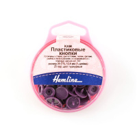 Кнопки пластиковые Hemline, 12,4 мм, цвет пурпурный 443.PURPLE (1 блистер)
