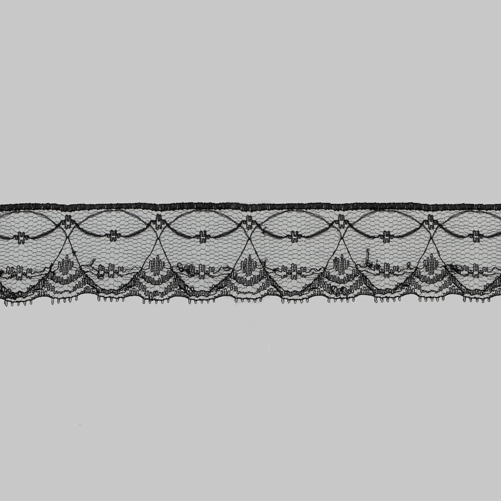 Кружево капроновое 165-1 черный, 2.8 см