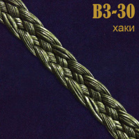 Шнур кожзам плетеный 30-B40 хаки