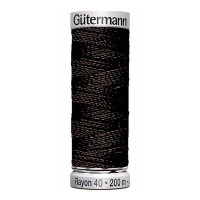 Нитки вышивальные из вискозы Gutermann Rayon №40 200м Цвет 1005  (черные)