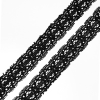 Кружево эластичное 2808 черный, 2.1 см