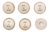 Набор декоративных самоклеющихся дисков "mr&mrs" Rayher 46194000 (9 шт)