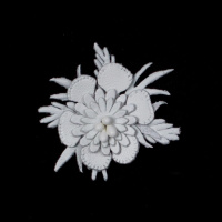 Цветок из кожзама HB1235-5 белый