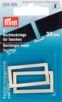Прямоугольные кольца для сумок 555305 Prym 30 мм серебристые