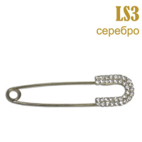 Булавка со стразами LS3 серебро