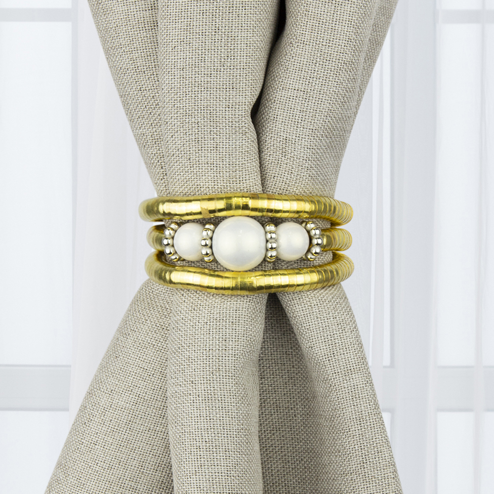 Подхват для штор браслет гибкий T2531 золото/белый