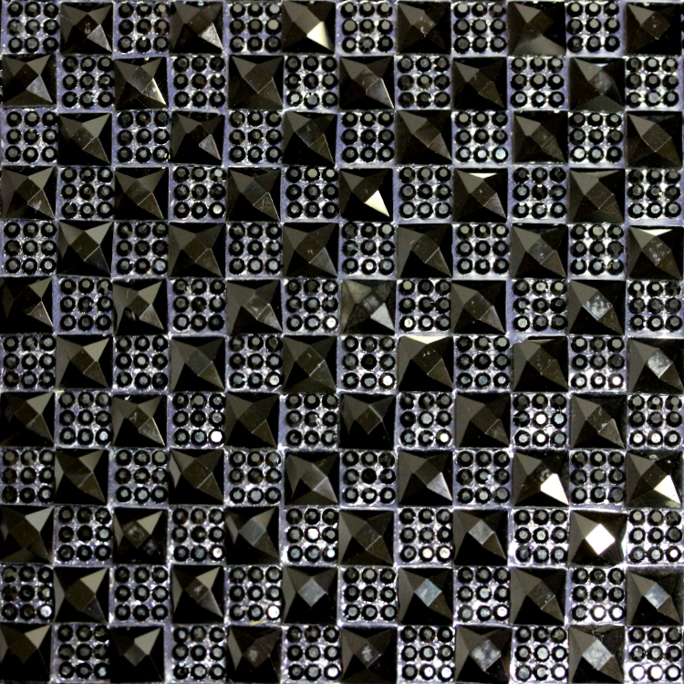 Стразы на листе 24х40см клеевые 11# черные (квадрат 8х8мм)