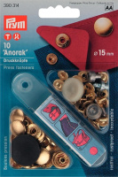Кнопки 390314 Prym "Anorak" золотистый 15 мм (10 шт)